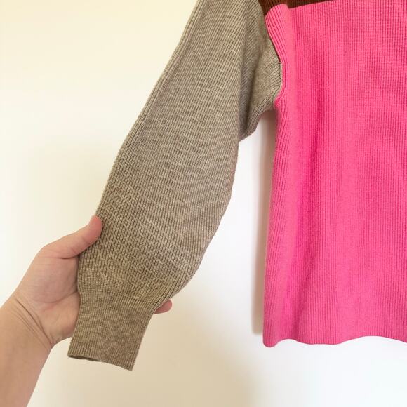 Free People Softly Structured Colorblock Sweater in Candy Pop - Picture 9 of 12